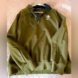 RLX Ralph Lauren Olive Green Zip-Up Sweater